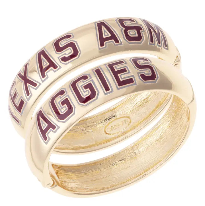 Texas A&M Polished Metal Hinge Bangle - TXAG Store