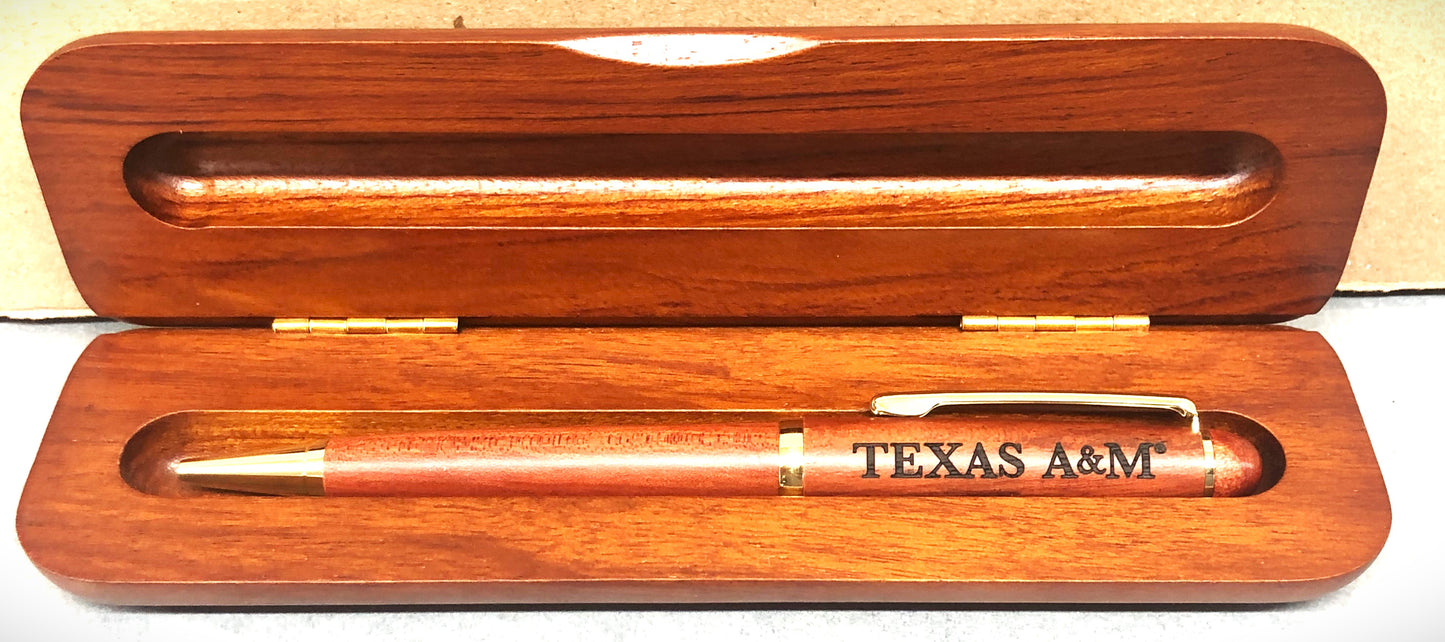 Texas A&M Engraved Wood Pen Set