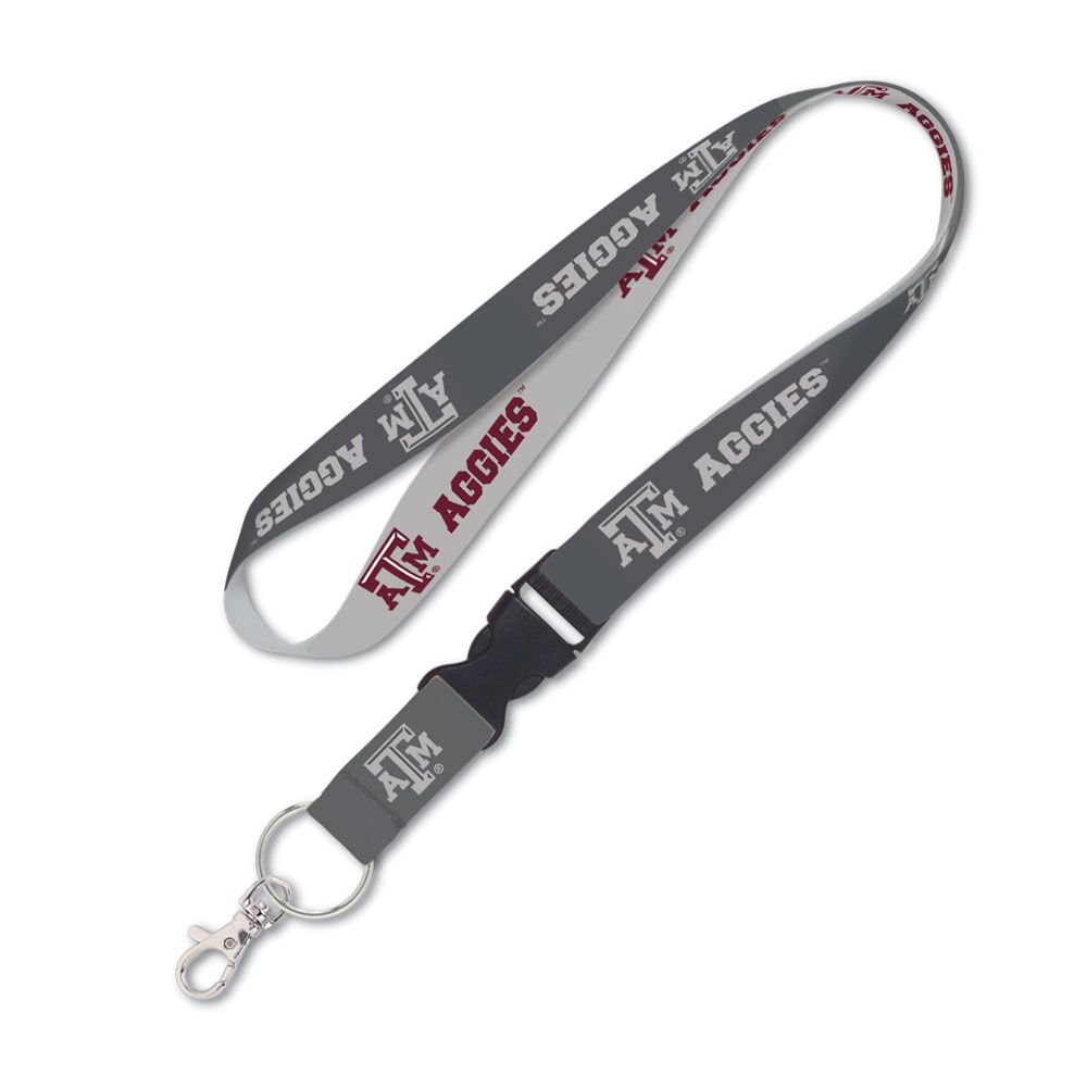 Texas A&M Lanyard - Charcoal - 1" Detachable Buckle - TXAG Store