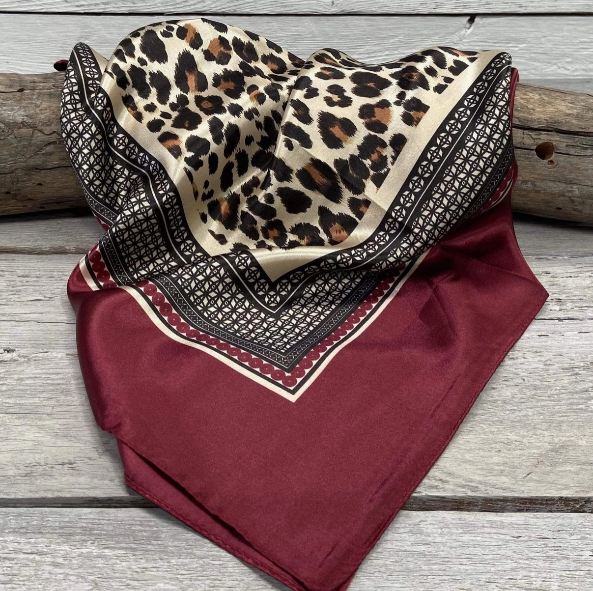 Maroon & Leopard Scarf