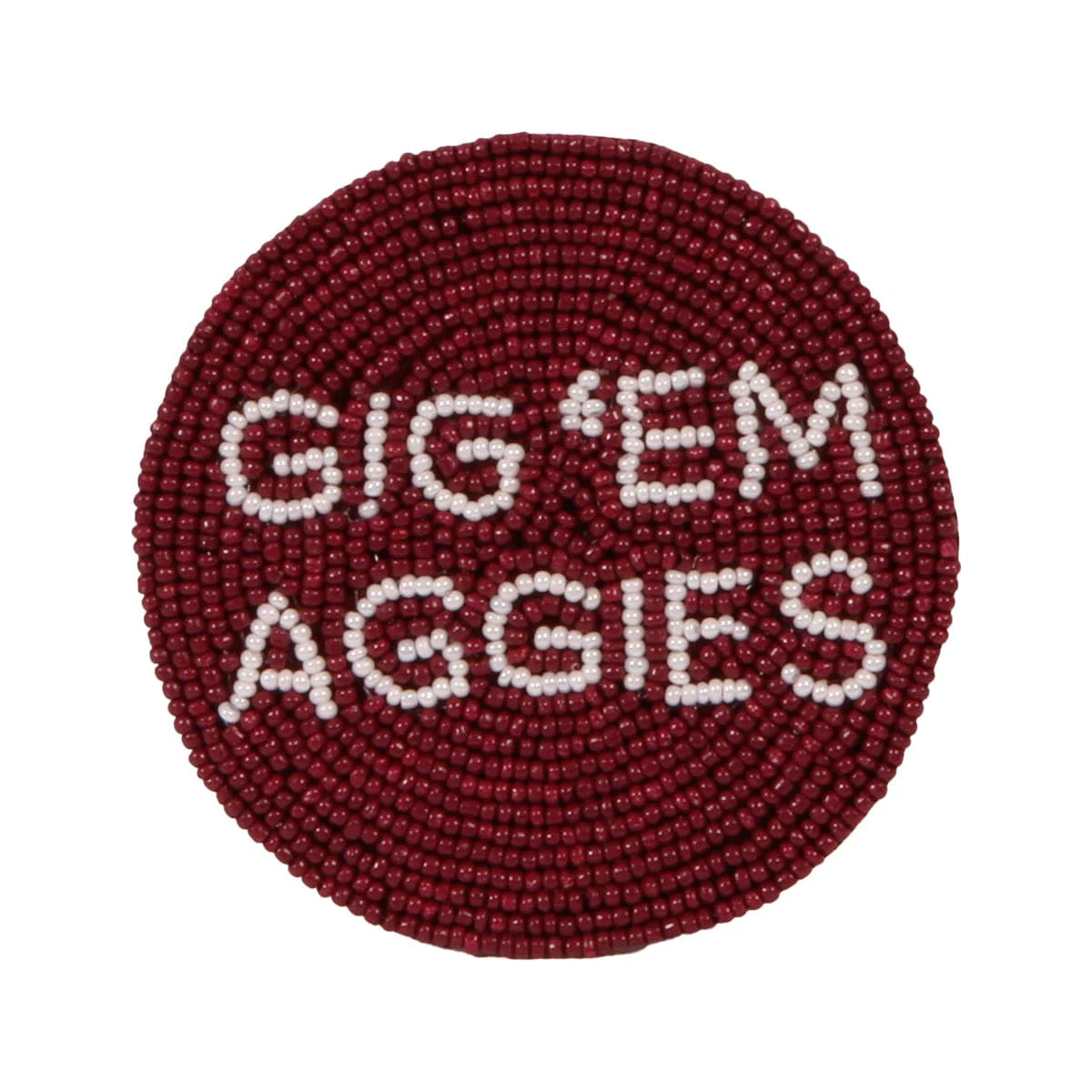 Gig 'Em Beaded Button