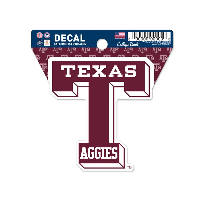 Texas Aggies Vault Clean Cut Decal 3"x4"