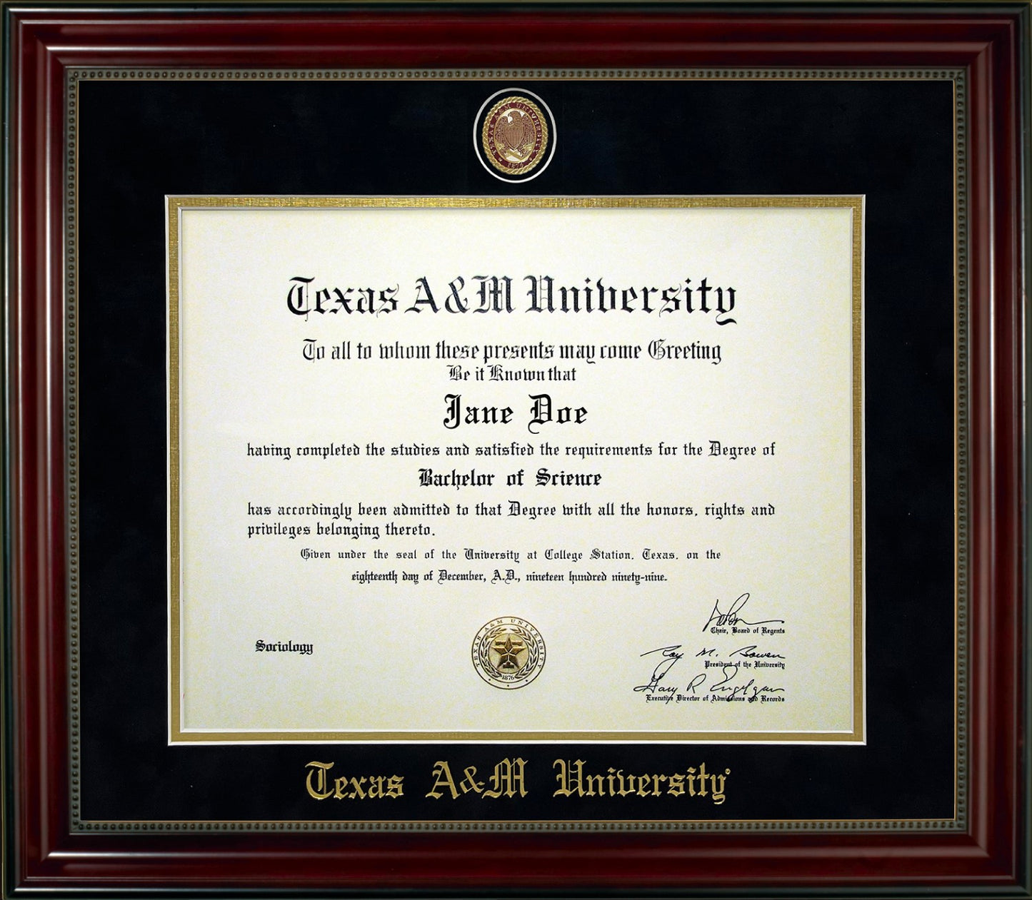 Beaded Cherry, Black Mat, w/ Gold Ring Crest Medallion - TXAG Store