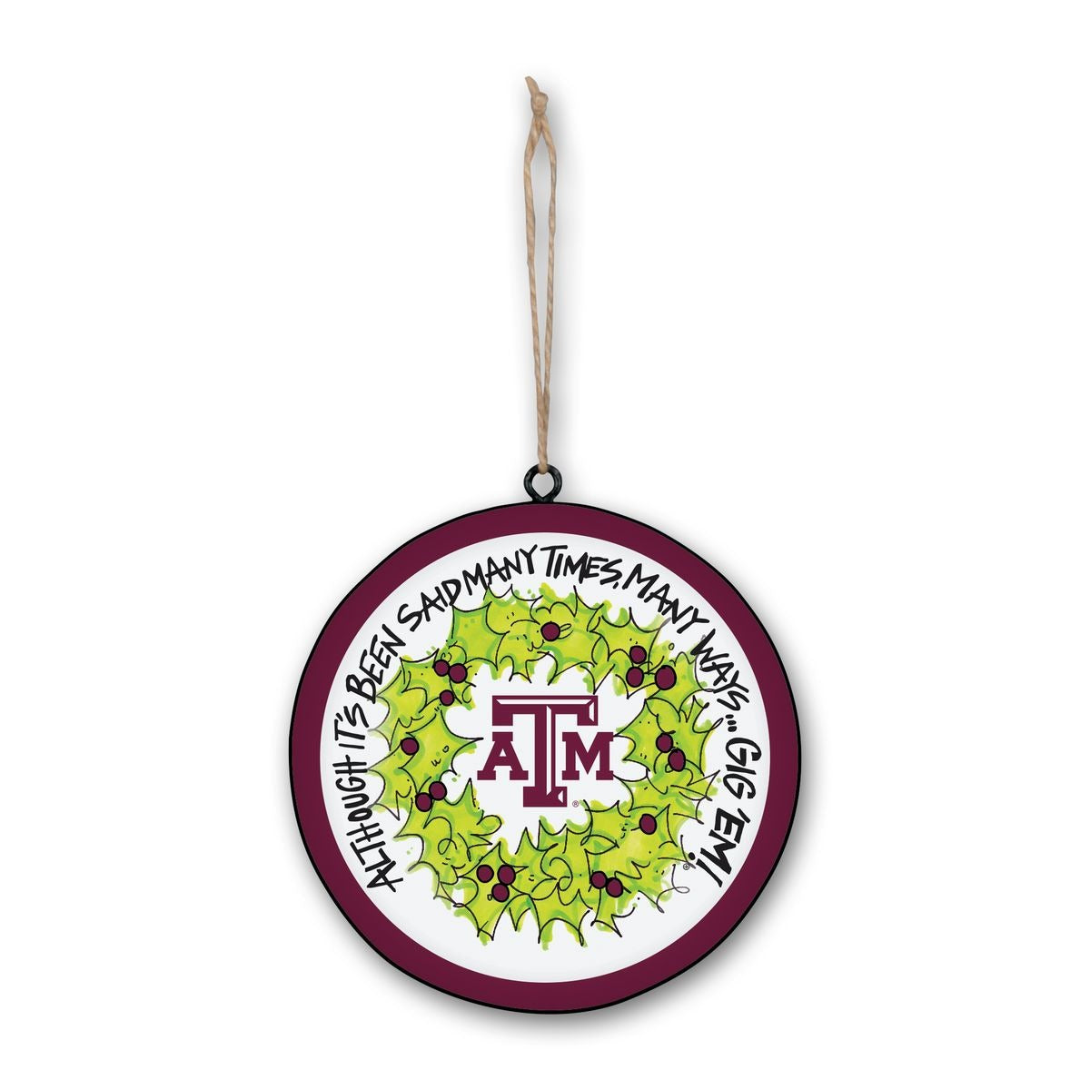 Texas A&M Metal Ornament - TXAG Store