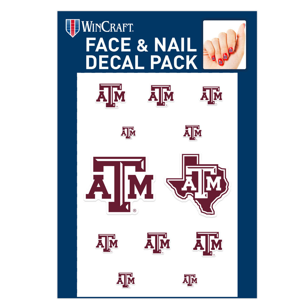 Texas A&M Face & Nail Decal Pack - TXAG Store