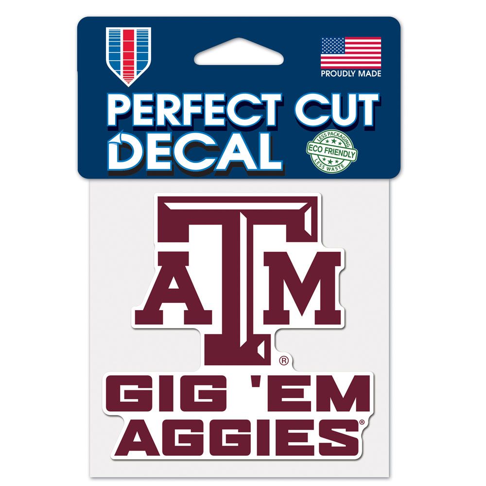 Gig Em Aggies Perfect Cut Decal - 4x4 - TXAG Store 