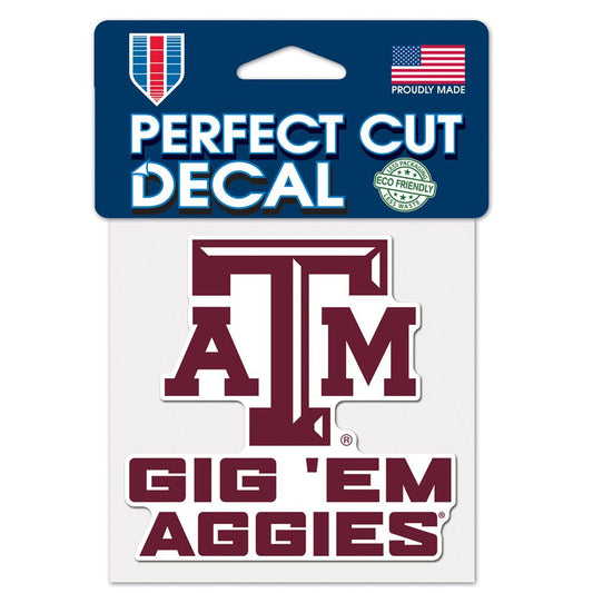 Gig Em Aggies Perfect Cut Decal - 4x4 - TXAG Store 