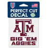 Gig Em Aggies Perfect Cut Decal - 4x4