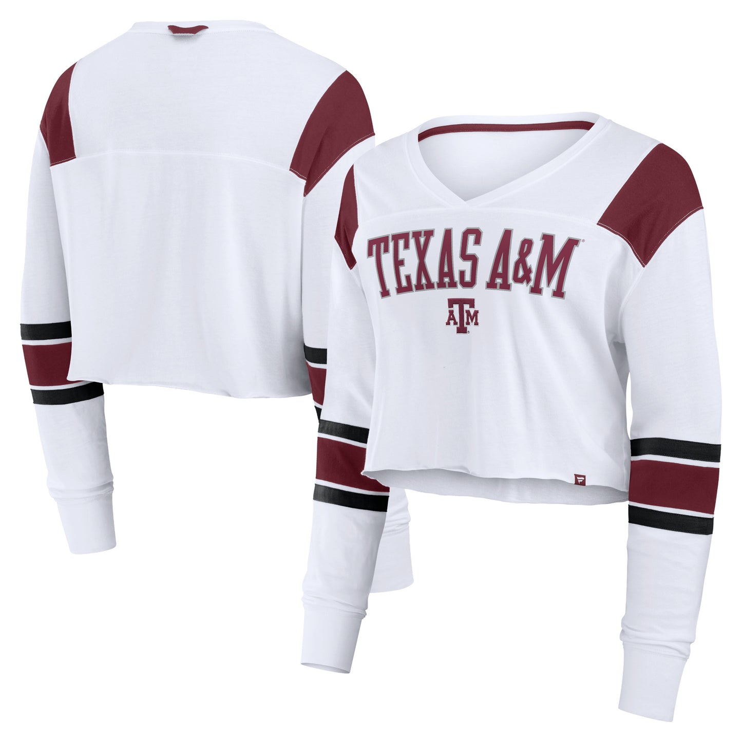 Ladies Cropped Rugby L/S Tee - TXAG Store 