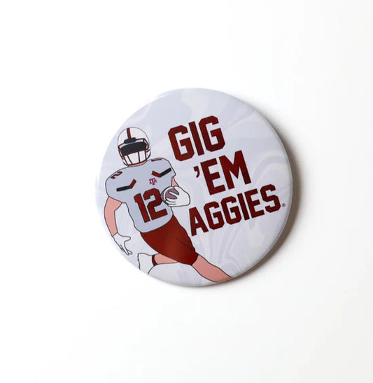 Gameday Button - Gig 'Em Football Player