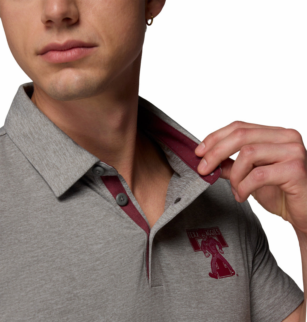 CLG Tech Trail Vault Polo - Heather Grey - TXAG Store 