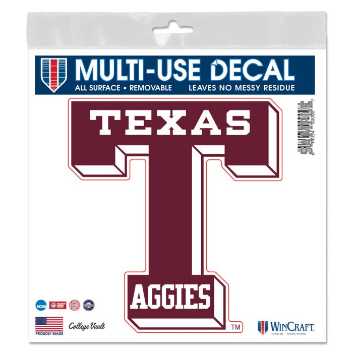 Texas Aggies Multi Use Decal -  6" X 6"