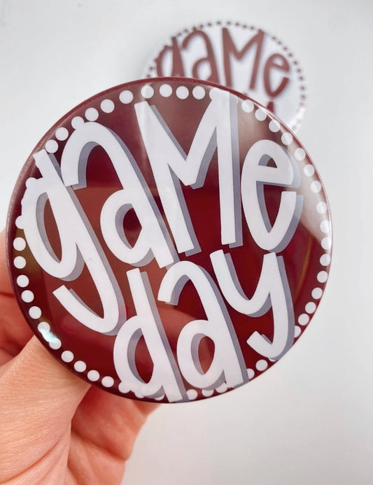 Gameday Button - Maroon Game Day