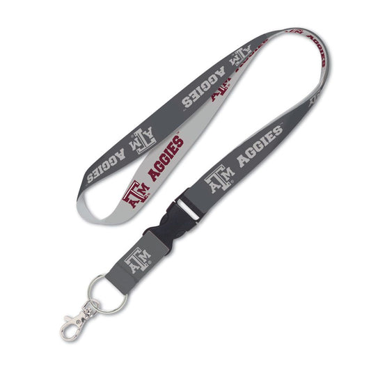 Texas A&M Lanyard - Charcoal - 1" Detachable Buckle - TXAG Store 