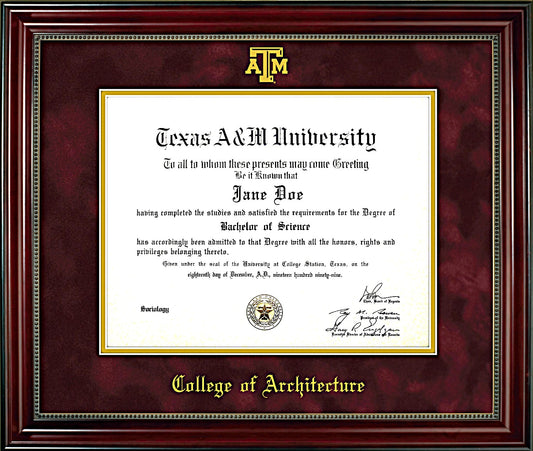 ARCHITECTURE FRAME: Beaded Cherry Maroon Mat with Embossed ATM