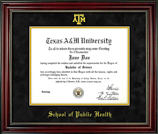 School of Public Health Diploma Frame: Beaded Cherry/ Black Mat/ ATM