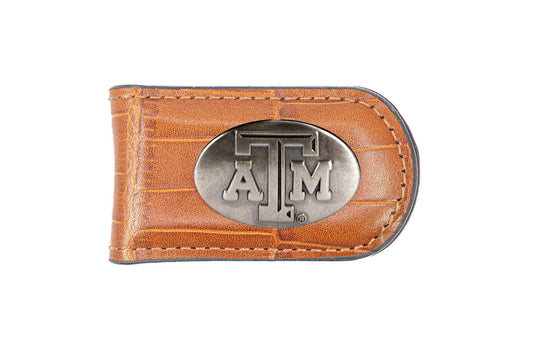 Texas A&M Croc Tan Money Clip - TXAG Store 