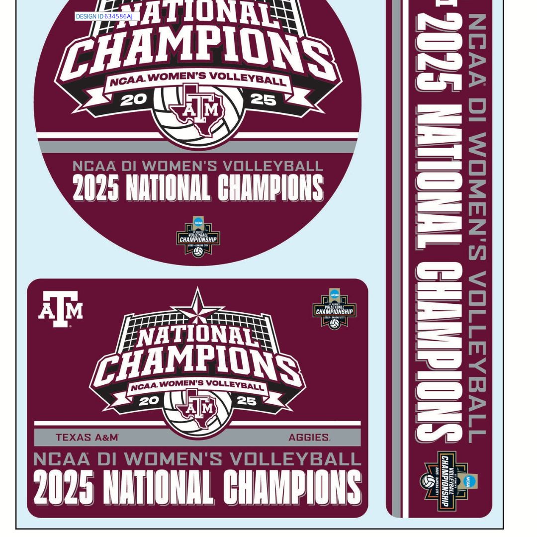 Texas A&M Volleyball National Champs Decal - TXAG Store 