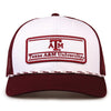 The Game Cap - White/Maroon Rectangle Patch w/ Mesh Back