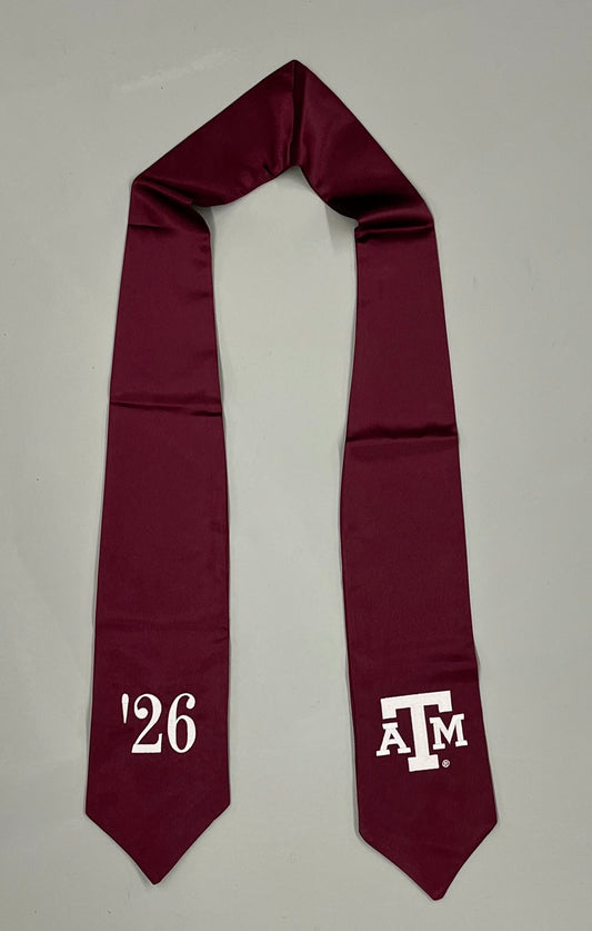 Graduation Stole of Gratitude with '26 Monogram - TXAG Store 