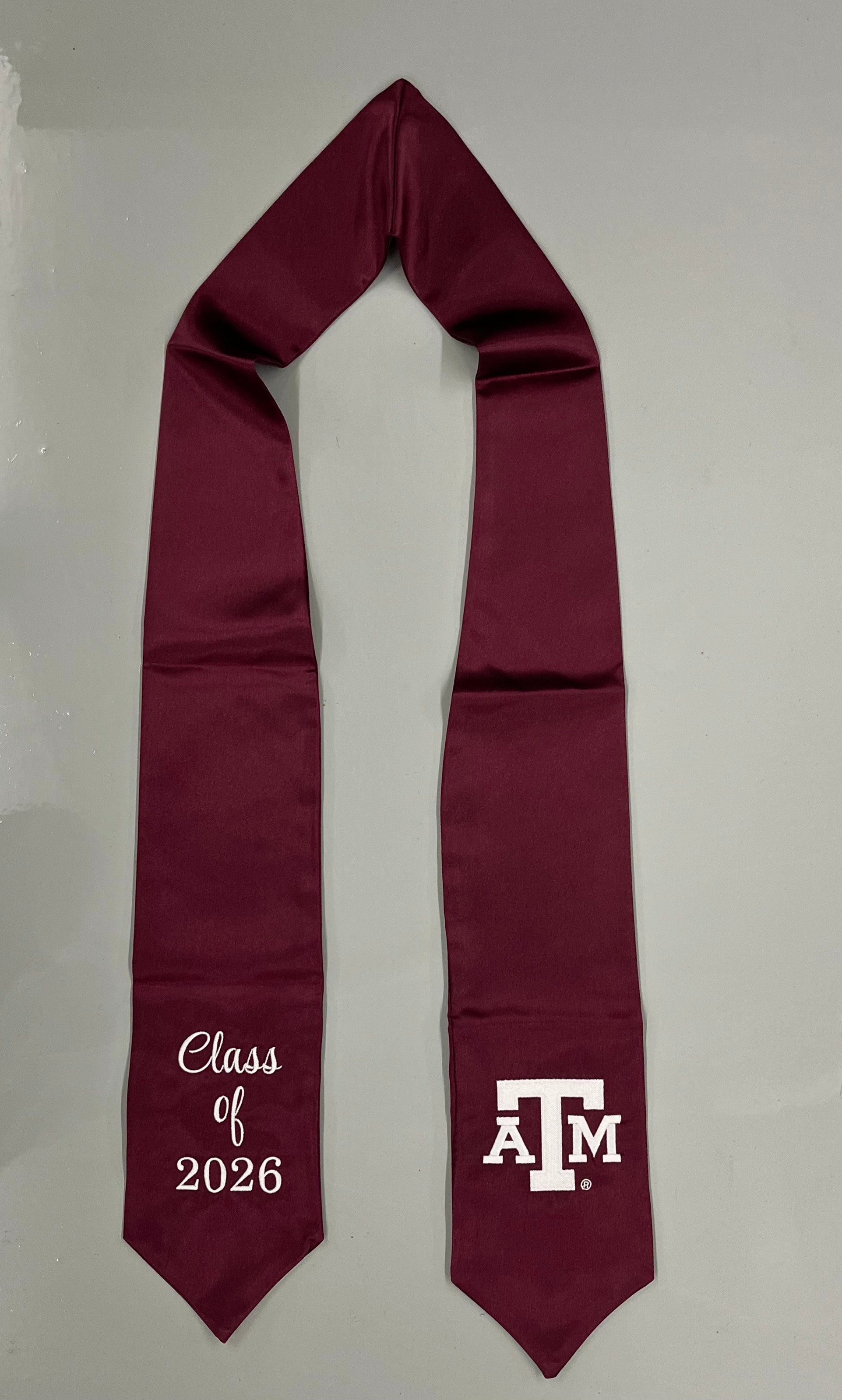Graduation Stole of Gratitude with Class of 2026 Monogram - TXAG Store 