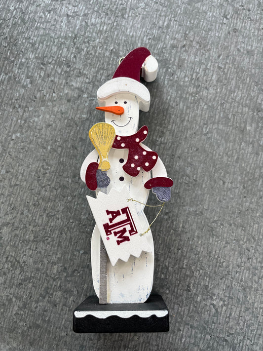 Texas A&M Snowman Ornament with Broom - TXAG Store 