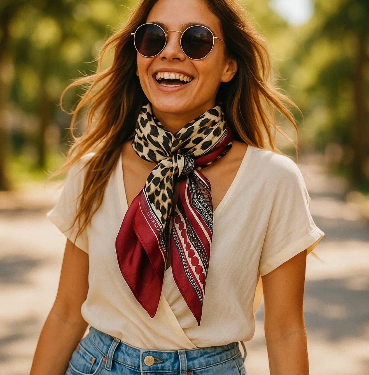 Maroon & Leopard Scarf