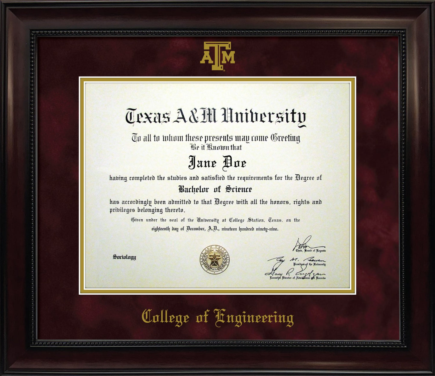 ENGINEERING FRAME: Dark Beaded Mahogany w/ Maroon Mat & Block ATM (CUSTOM PREORDER) - TXAG Store 