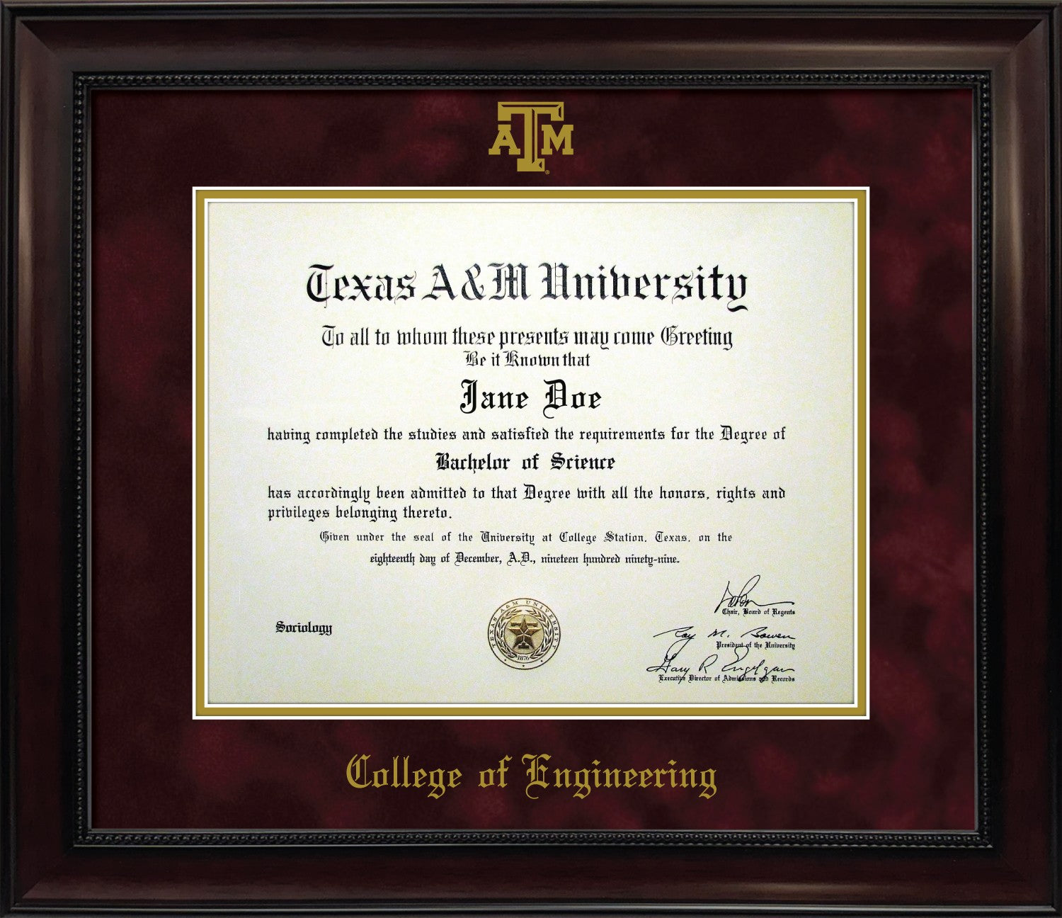 ENGINEERING FRAME: Dark Beaded Mahogany w/ Maroon Mat & Block ATM (CUSTOM PREORDER) - TXAG Store 
