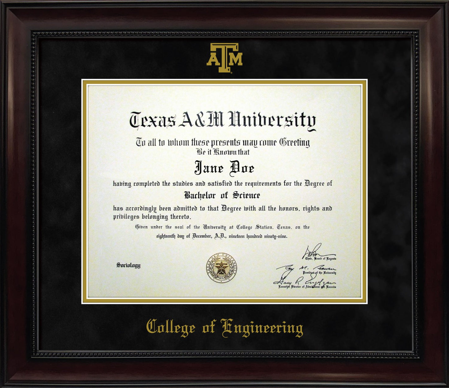 ENGINEERING FRAME: Dark Beaded Mahogany w/ Black Mat & Block ATM (CUSTOM PREORDER) - TXAG Store 