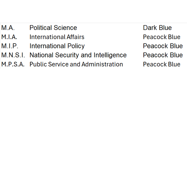 Masters Regalia - The Bush School of Government and Public Service (CLGB) - TXAG Store 