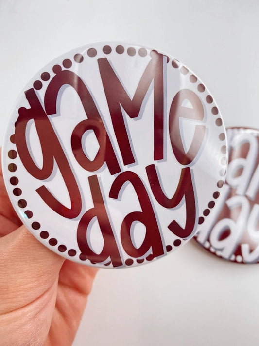 Gameday Button - White Game Day
