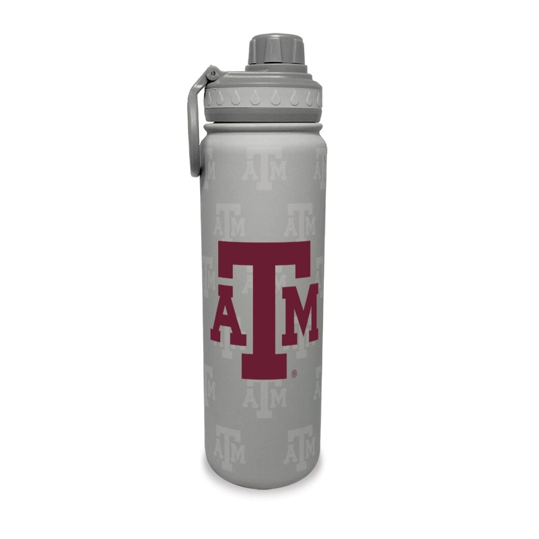 Texas A&M Stainless Sports Bottle - 24 oz - Gray