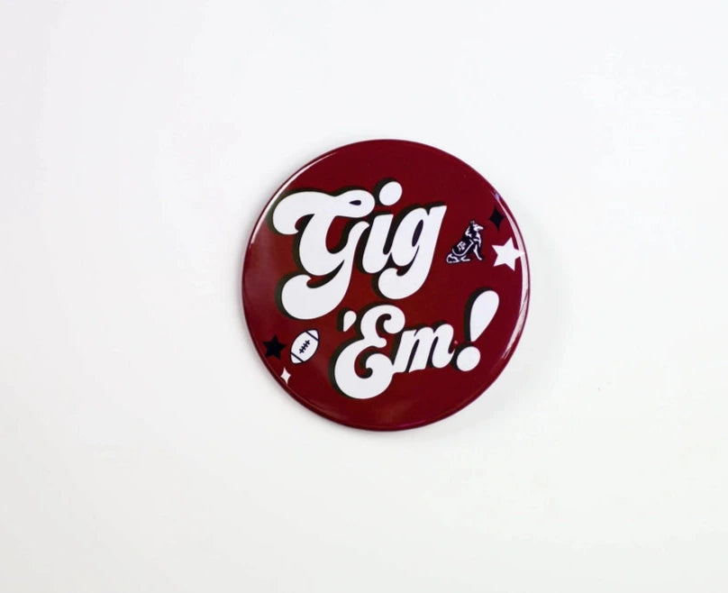 Gameday Button - Maroon Gig 'Em