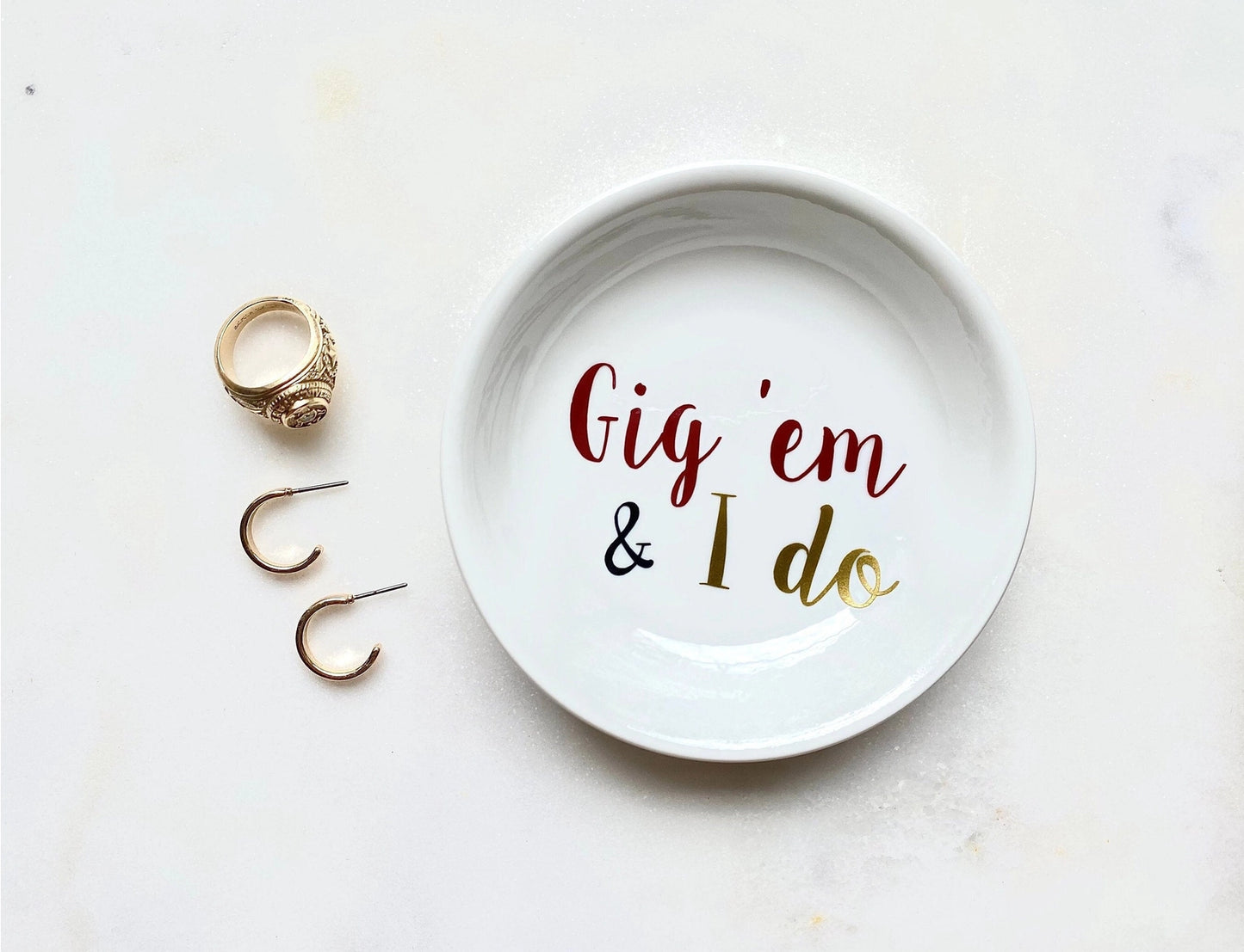 Gig 'Em and I Do Ring Dish