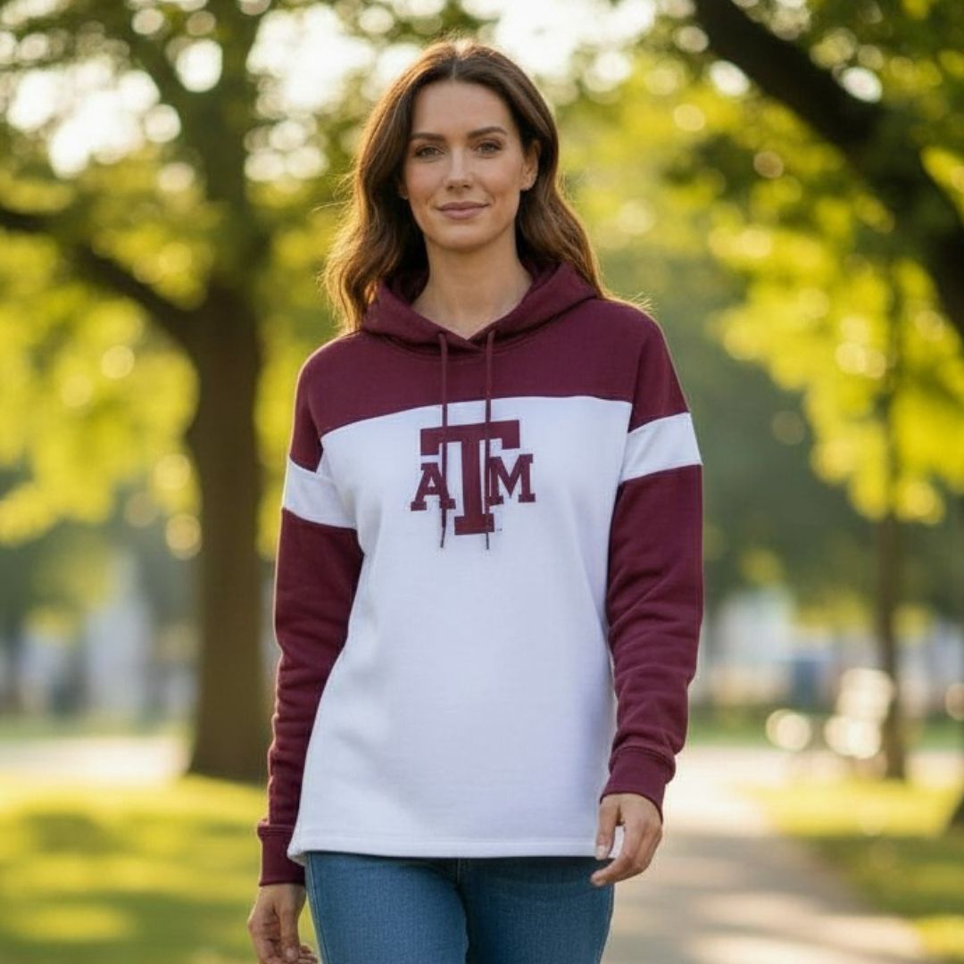 Texas A&M Maroon & White Ladies Hoodie