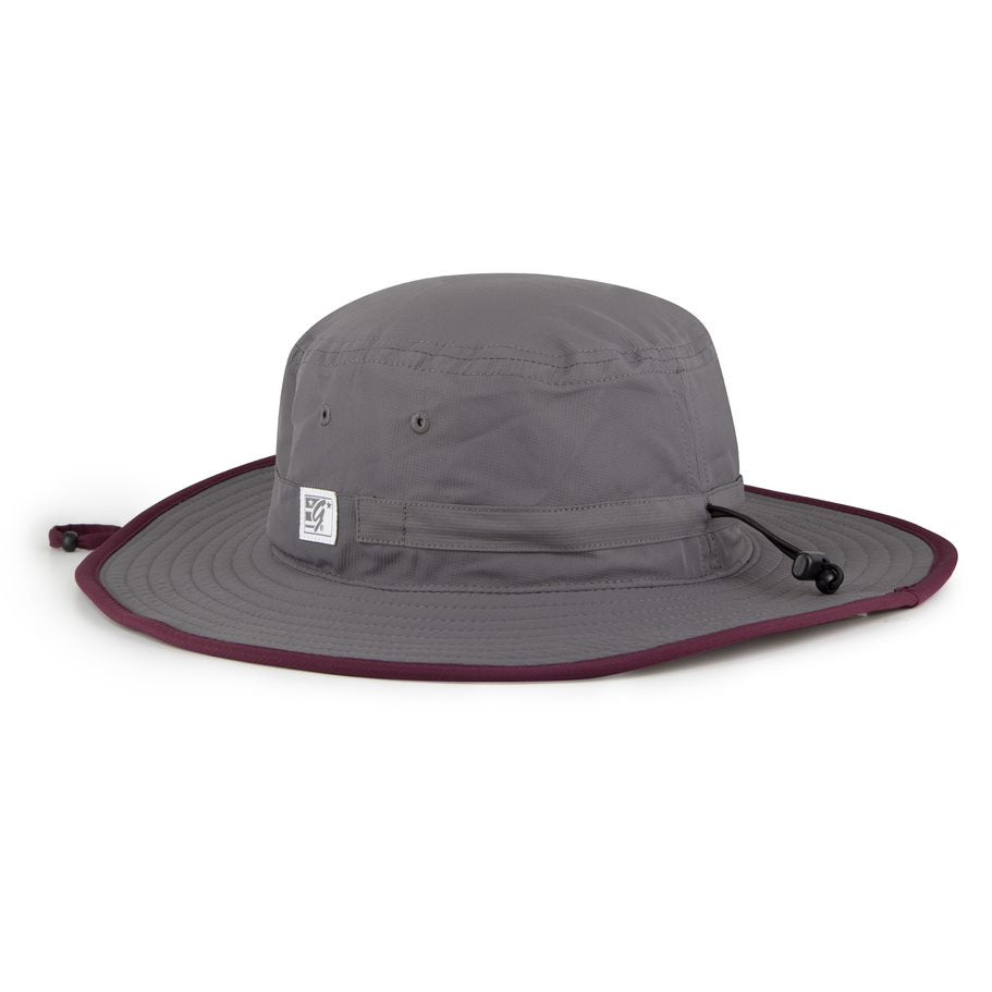 The Game Safari Hat - Dark Grey w/ Maroon Trim