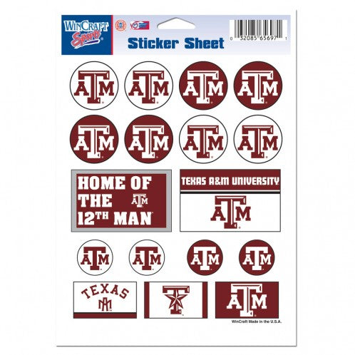 Texas A&M Vinyl Sticker Sheet - 5"x7" - TXAG Store 