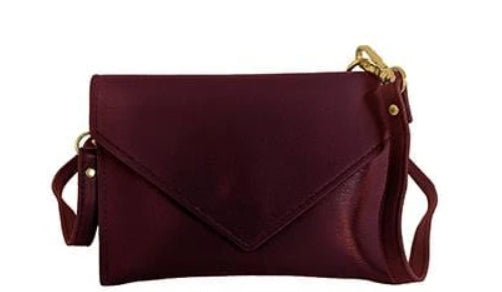 Crossbody Purse in Vegan Leather Maroon - TXAG Store 