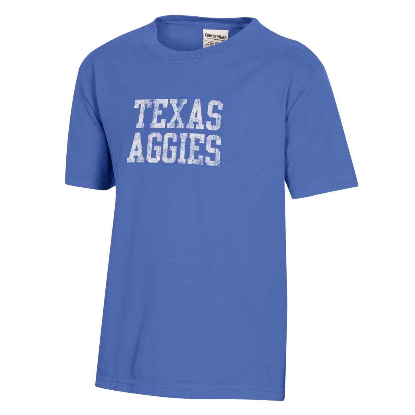 Youth Comfort Wash Texas Aggies Tee - Deep Forte - TXAG Store 