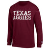 Champion Texas Aggies Maroon Long Sleeved Tee