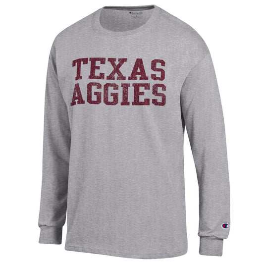 YOUTH Texas Aggies L/S Oxford Grey Tee