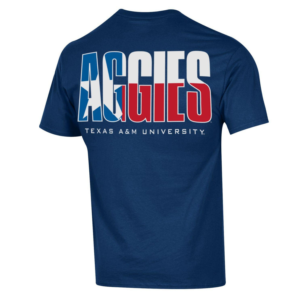 Navy Texas Flag Aggies Tee